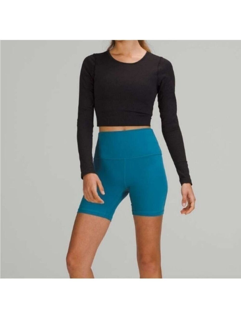 Lululemon Ebb To Street Ribbed Padded Long Sleeve Crop Top Size 8